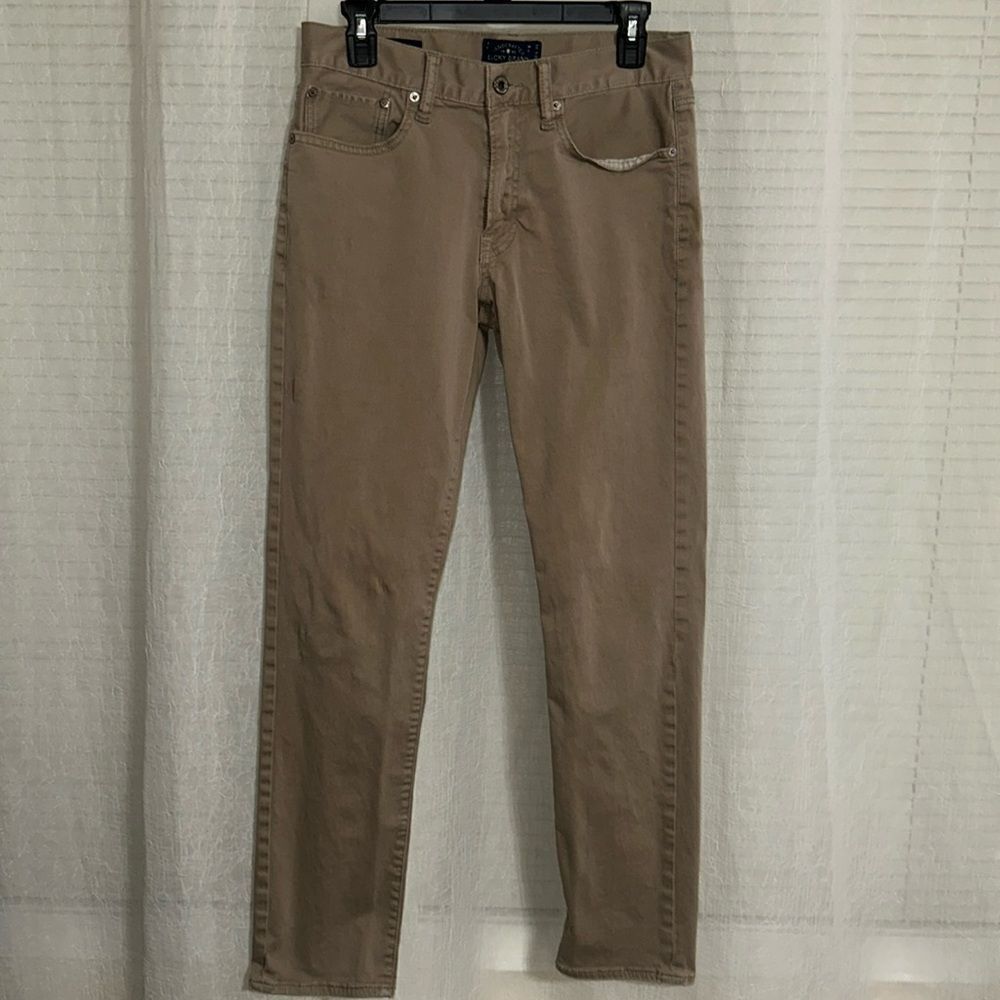 Lucky Brand Tan 30 x 32 121 Heritage Slim Khaki Chinos